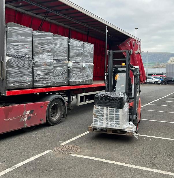 geometric pattern with triangles and squares in a pastel palette