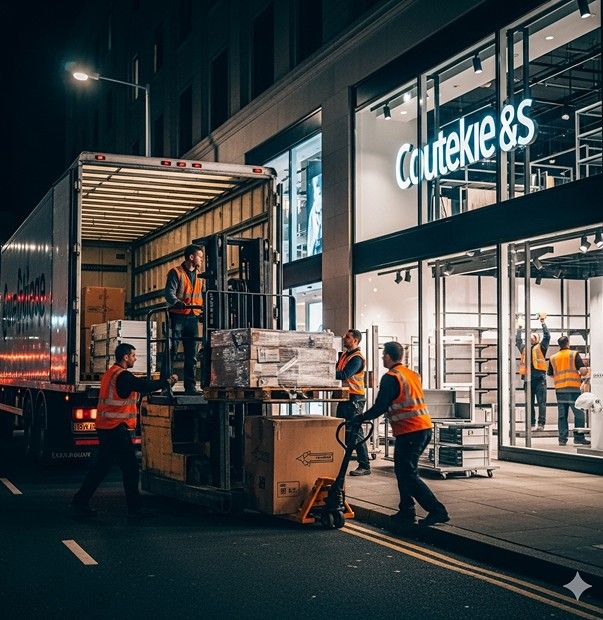 abstract purple and pink geometric shapes creating dynamic movement